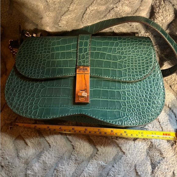 Guess Elegant Teal Crocodile-Embossed Women's Bag - Picture 7 of 8